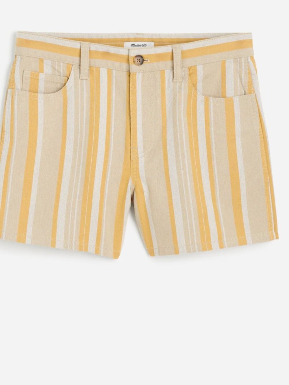 NWT Madewell Rumpled Cotton Twill Shorts poplar yellow  SZ-30 Cotton